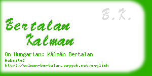 bertalan kalman business card