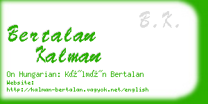 bertalan kalman business card